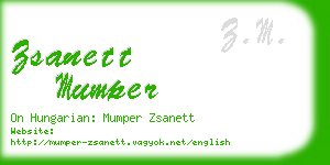 zsanett mumper business card